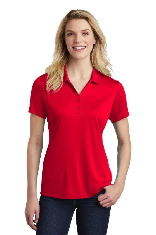 red linen shirts breathable -Sport-Tek Womens Competitor Moisture Wicking Short Sleeve Polo Shirt - True Red