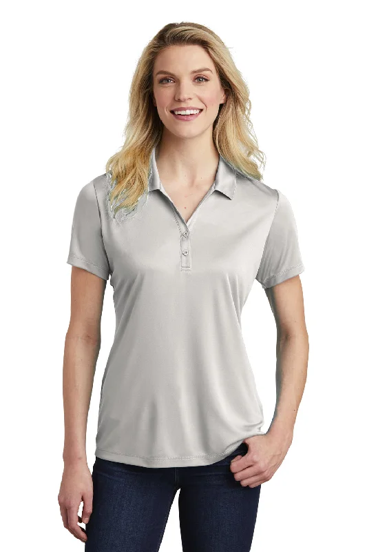 blue dress shirts polished -Sport-Tek Womens Competitor Moisture Wicking Short Sleeve Polo Shirt - Silver Grey