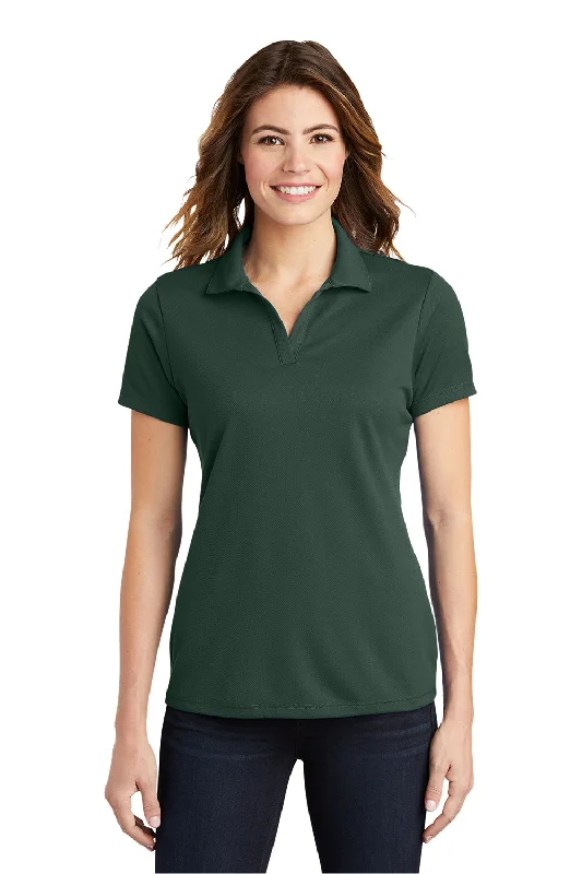 pink ruffle blouses feminine -Sport-Tek Womens RacerMesh Moisture Wicking Short Sleeve Polo Shirt - Dark Forest Green