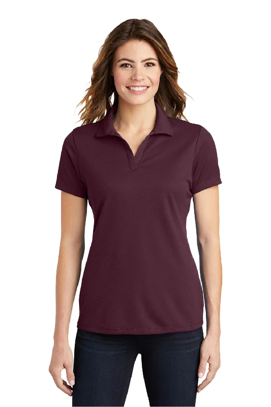 white satin blouses stylish -Sport-Tek Womens RacerMesh Moisture Wicking Short Sleeve Polo Shirt - Maroon