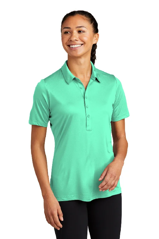 red dress shirts classic -Sport-Tek Womens Moisture Wicking Short Sleeve Polo Shirt - Bright Seafoam Green