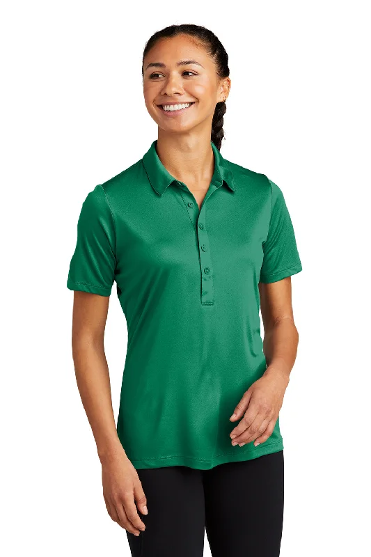 white tie-front shirts boho -Sport-Tek Womens Moisture Wicking Short Sleeve Polo Shirt - Kelly Green