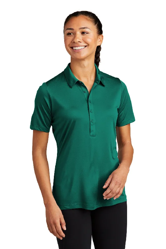 blue oxford shirts classic -Sport-Tek Womens Moisture Wicking Short Sleeve Polo Shirt - Marine Green