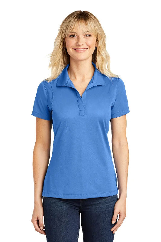 black silk shirts sleek -Sport-Tek Womens Sport-Wick Moisture Wicking Short Sleeve Polo Shirt - Blue Lake