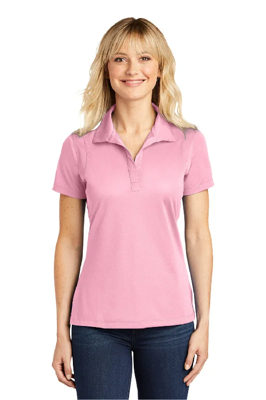 white lace blouses romantic -Sport-Tek Womens Sport-Wick Moisture Wicking Short Sleeve Polo Shirt - Light Pink