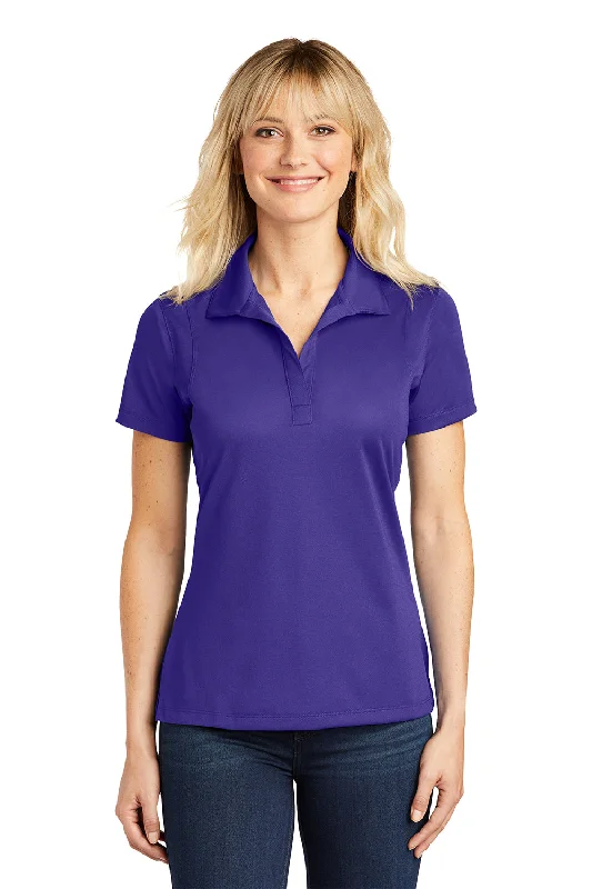 pink chiffon blouses soft -Sport-Tek Womens Sport-Wick Moisture Wicking Short Sleeve Polo Shirt - Purple