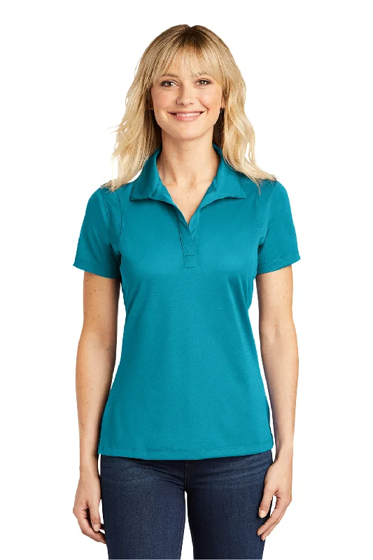 black oxford blouses polished -Sport-Tek Womens Sport-Wick Moisture Wicking Short Sleeve Polo Shirt - Tropic Blue