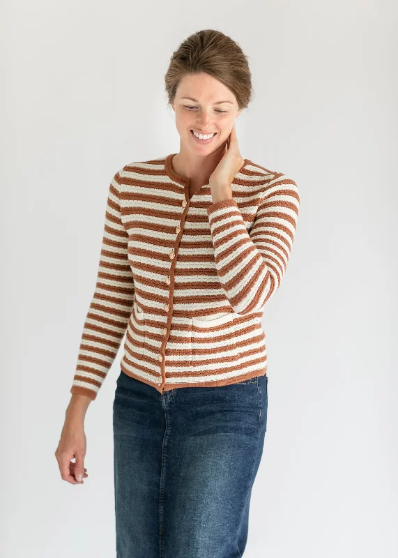 cardigan for rainy days -cardigan for rainy days -Knit Strip Button Up Cardigan - FINAL SALE