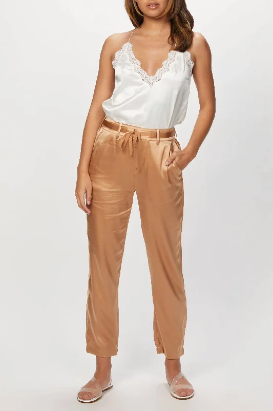 white jogger pants relaxed -Alex Pant In Tawny