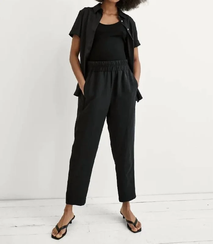 green slim fit pants chic -Asher Pant In Black