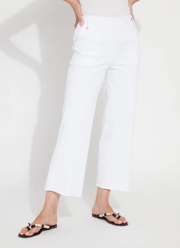 white slim fit pants modern -Athena Wide Leg Crop (26" Inseam)