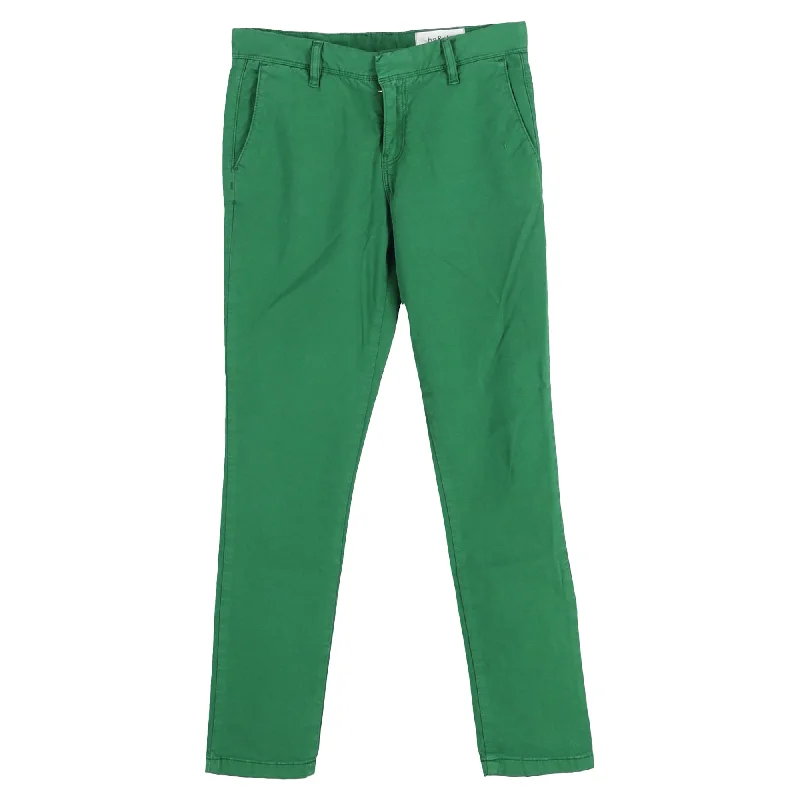 black straight pants smart -Ba&sh Moni Trousers in Green Cotton