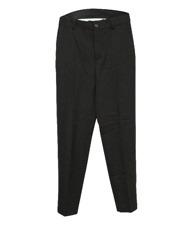 green straight pants versatile -Balenciaga Straight Pants in Black Wool