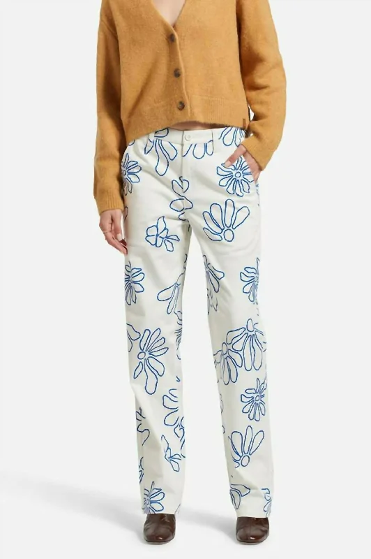 black jogger pants comfy -Bedford Pants In Off White Daisy