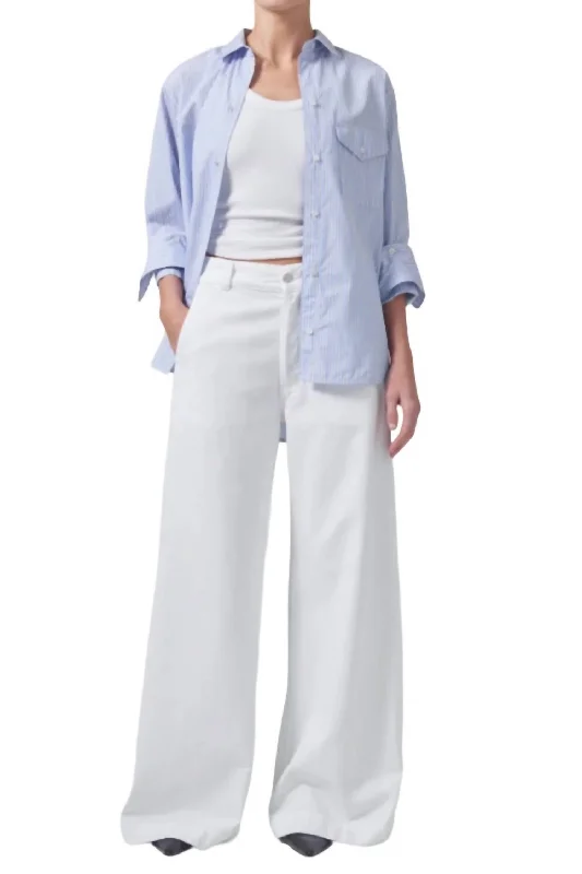 white yoga pants comfy -Beverly Trouser Jeans In Seashell