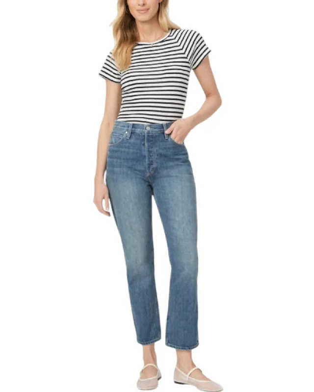 red leather pants bold -Billy Crop Straight Jeans In Light Vintage-Inspired Wash