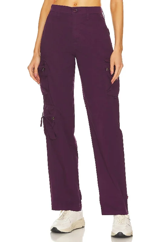 blue sweatpants relaxed -Bobbie Utility Pant In Washed Aubergine