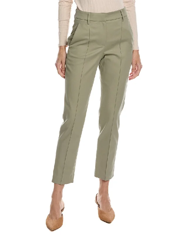 khaki wide leg pants stylish -Brunello Cucinelli Pant