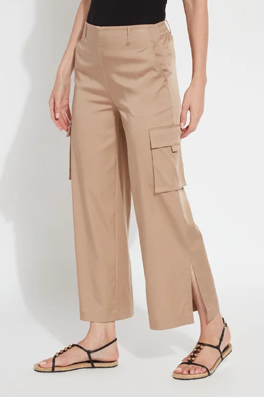 pink skinny pants trendy -Calypso Cargo Pants In Tanned