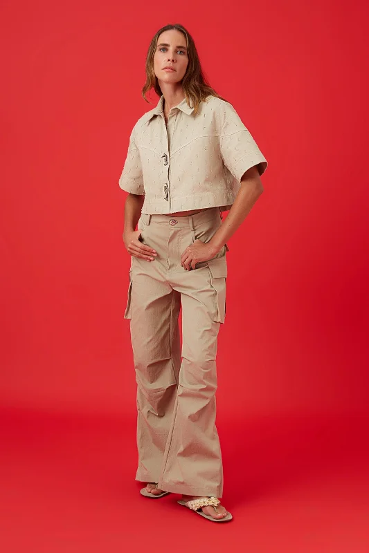 green slim fit pants modern -Cargo Pants with Pockets