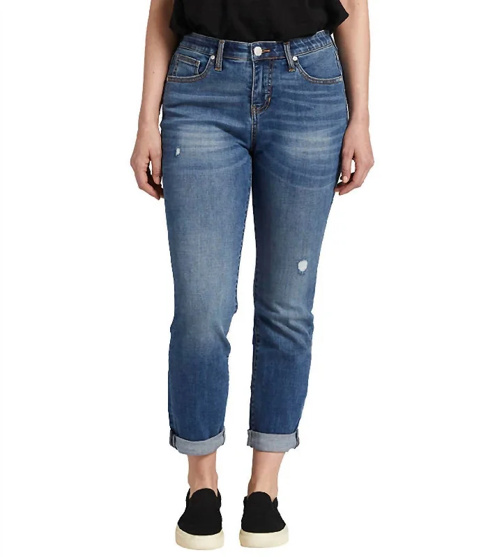 blue tailored pants polished -Carter Mid Rise Girlfriend Jean In Everton Blue