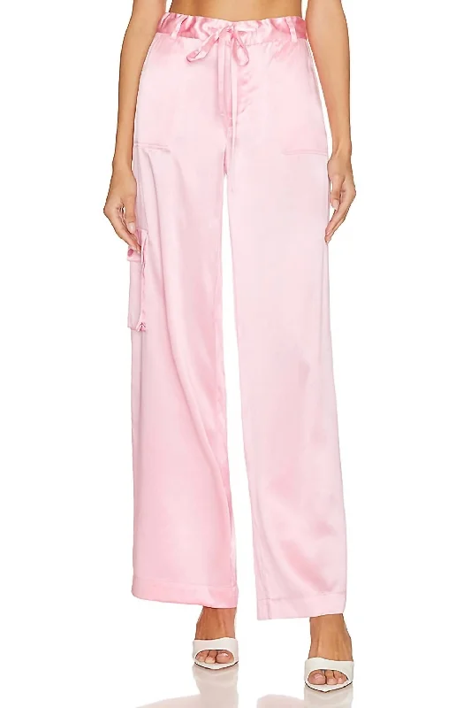 navy tailored pants smart -Cedric Cargo Pants In Sweet Pink