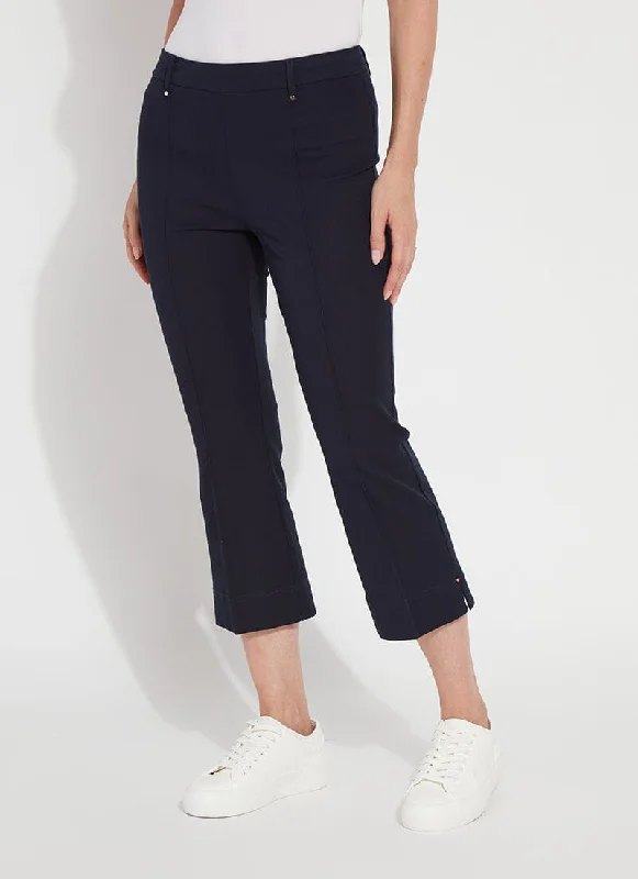 pink chino pants trendy -Cropped Amanda Bootcut- Navy (25" Inseam)