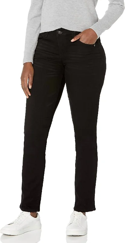 red chino pants modern -Curvy Straight Leg Pant In Black