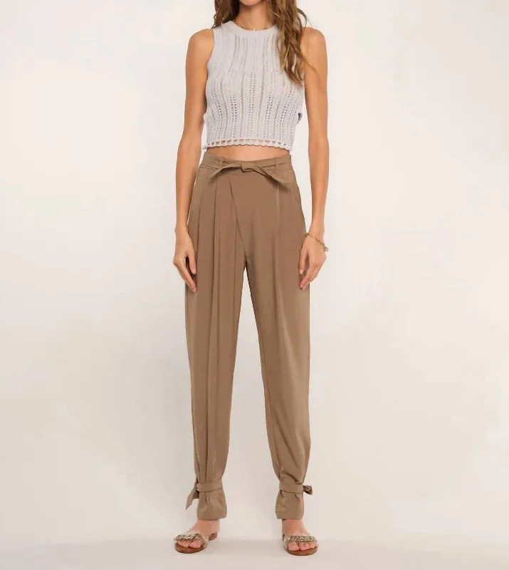 pink skinny pants trendy -Declan Pant In Brown