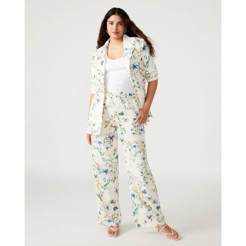 blue cargo pants for outdoors -Denia Pant Floral