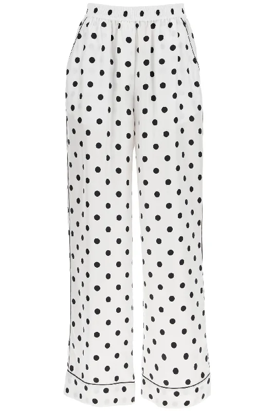 grey cargo pants rugged -Dolce & Gabbana Women's Silk Polka Dot Print Pajama