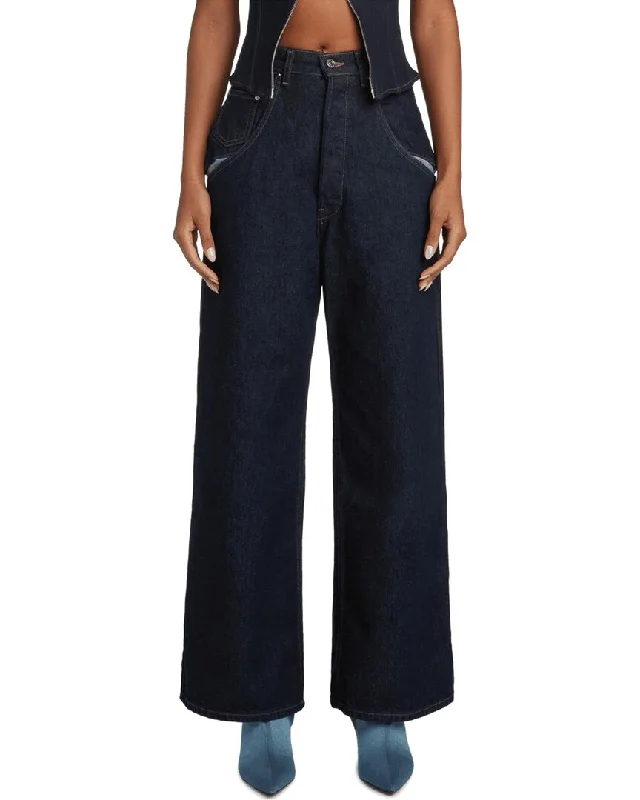 black straight pants sleek -EB Denim Outpost Midnight Wide Leg Jean