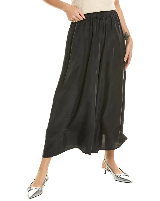 green chino pants polished -EILEEN FISHER Cropped Silk Wide Leg Pant