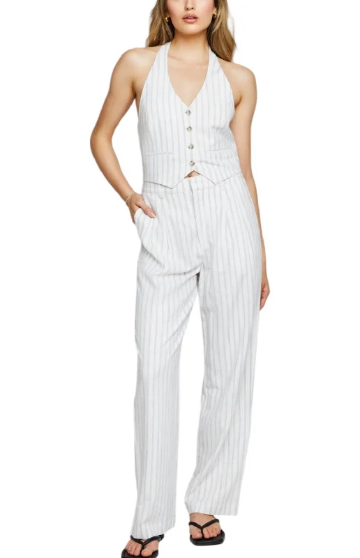 red tailored pants vibrant -Elliot Pants In White Stripe