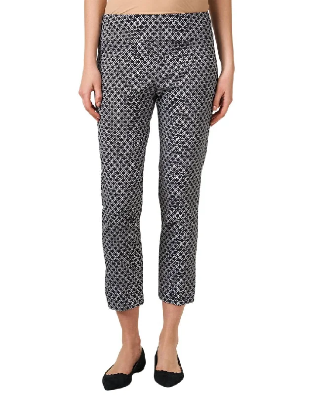 navy tailored pants for men -Elliott Lauren Lattice print pull-on ankle pants Trouser