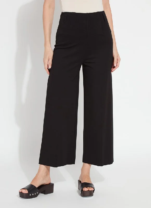 green sweatpants for lounging -Ellis Culottes Ponte Crop (25" Inseam)