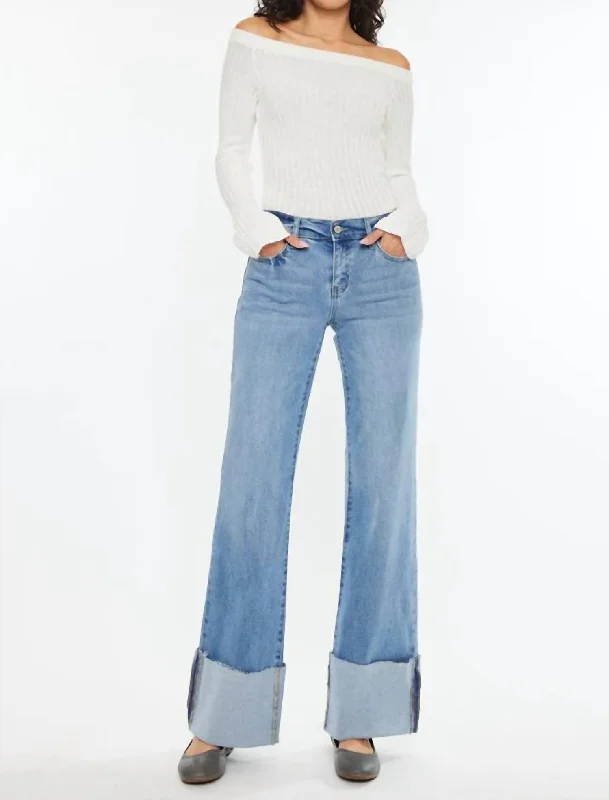 white dress pants for work -Emma Mid Rise Wide Leg Jeans In Medium