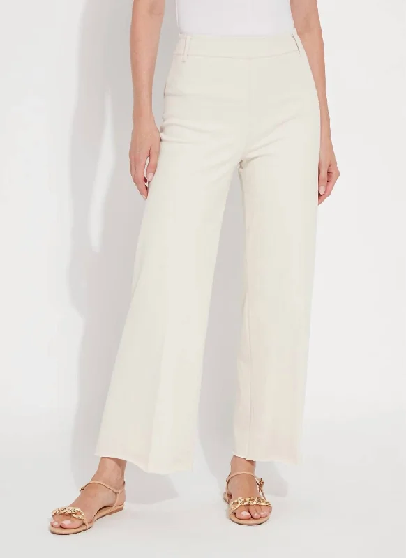 navy wide leg pants chic -Erin Wide Leg Denim Jeans In Oat