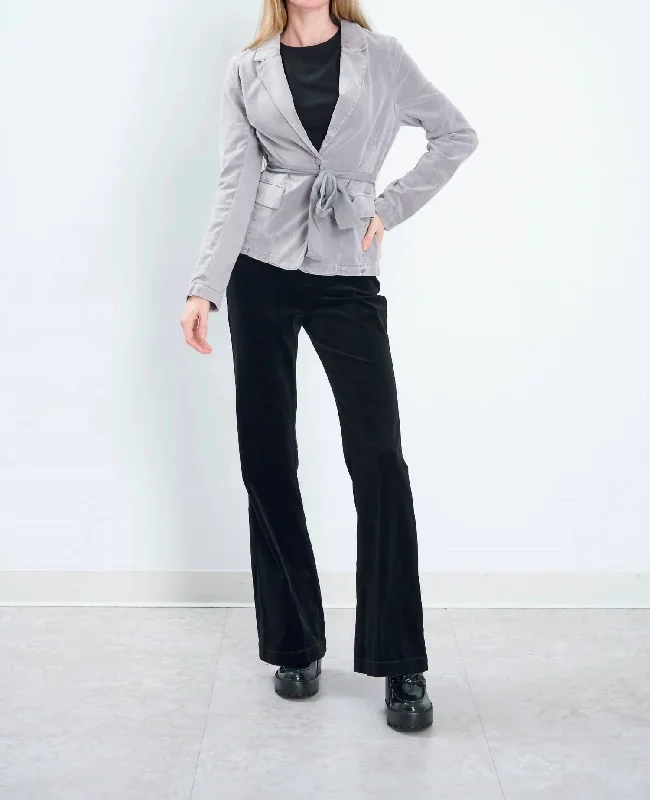 grey cargo pants rugged -Esme Velvet Pant In Black