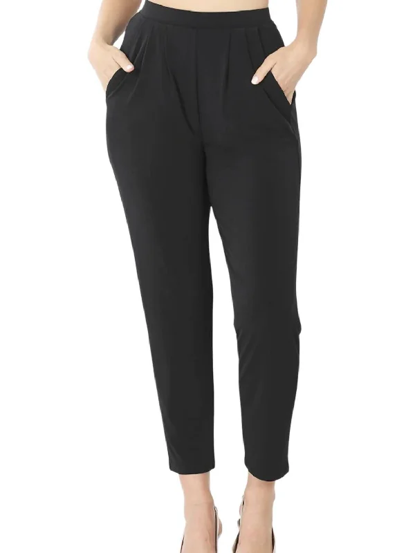 khaki skinny pants chic -Featherington Pants In Black