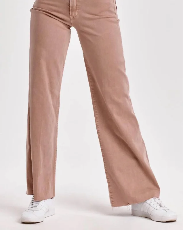 black wide leg pants elegant -Fiona Super High Rise Wide Leg Jeans In Brown