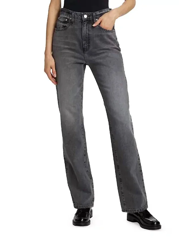 black slim fit pants sleek -Frankie High Rise Straight Jeans In Liberty