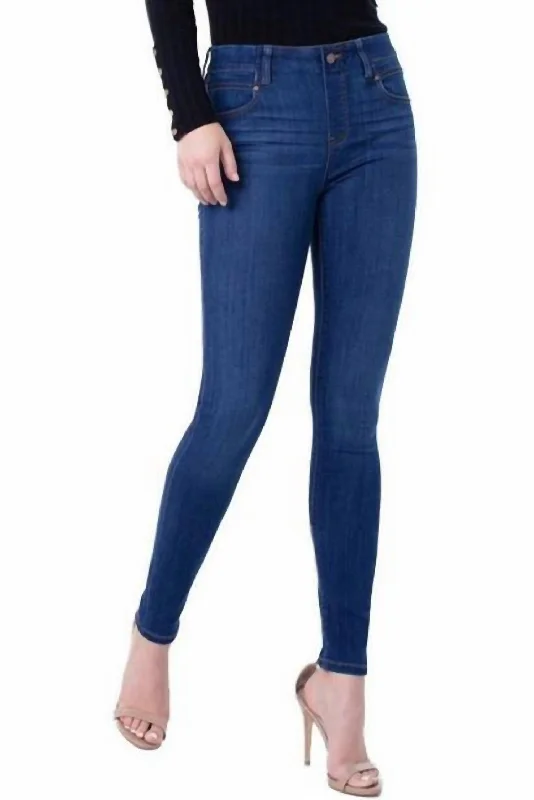 navy dress pants for work -Gia Glider Skinny Jean In Elysian Dark