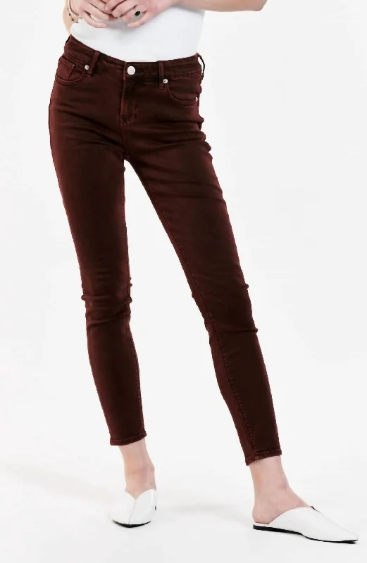 blue yoga pants for gym -Gisele Skinny Jean In Brown