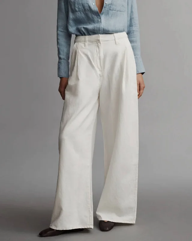 white high waisted pants elegant -Greene St Pant In Wht