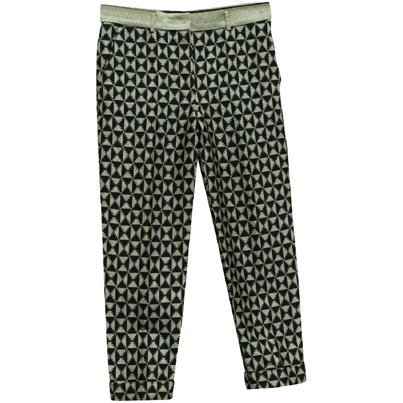 black cargo pants for men -Haider Ackermann Printed Slim Cut Leggings in Black and White Cotton