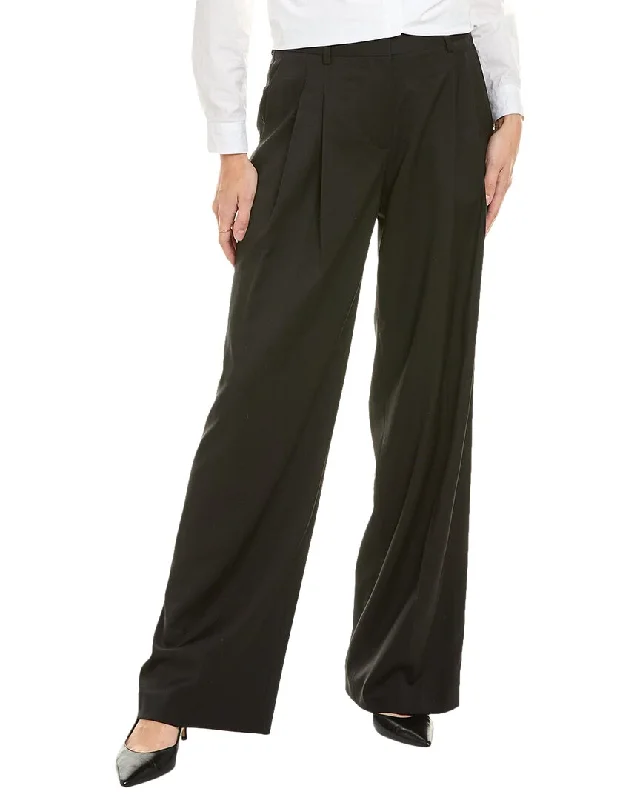 high rise leggings pants workout -Helmut Lang Pleated Wool Pant