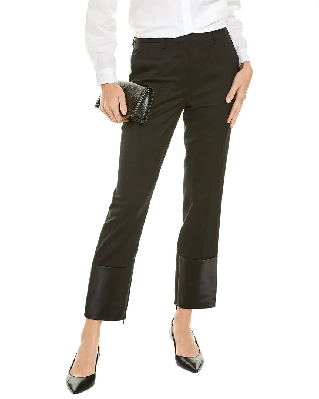 beige dress pants polished -Helmut Lang Tuxedo Wool Slim Pant