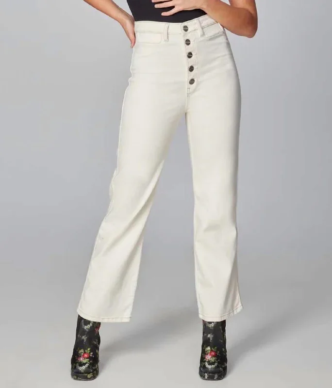 green tailored pants smart -High Rise Loose Jeans In Ivory