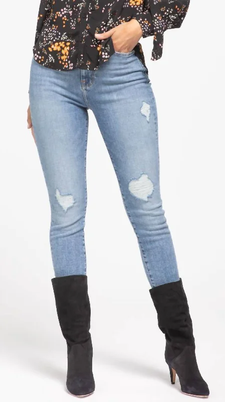 black skinny pants sleek -High Waist Ankle Skinny Jean In Light Wash